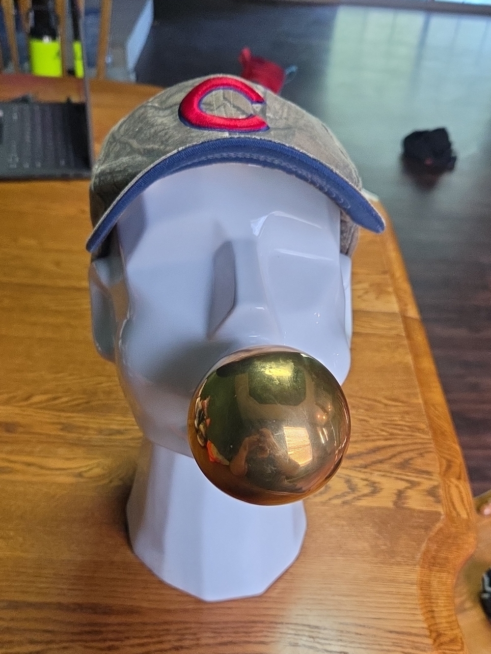 Chicago Cubs Camo Baseball Cap with Red Logo and Blue Trim
